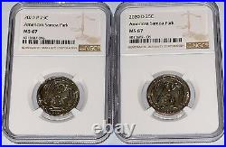 2020 P & D American Samoa NP Quarter 2 Coin Set 25c NGC MS 67 OBO