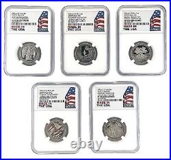 2020 S Clad Quarter 5 Coin Set NGC PF70 Ultra Cameo Made In USA Holder withCase