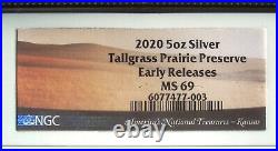 2020 Tallgrass Prairie America Beautiful ATB 5 Oz SILVER NGC MS69 EARLY RELEASE