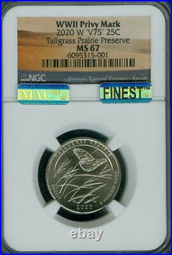 2020 W Samoa Weir Salt Bay Rockefeller Tallgrass Quarter Ngc Ms67 Mac 5 Coins