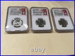 2020 W Weir Farm Quarter 3 Coin Set Wwii End Of War Label V75 Ngc Ms 65 66 & 67