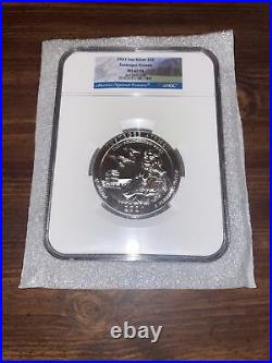 2021 5oz SILVER America The Beautiful 25C Tuskegee Airmen NGC MS 69 PL