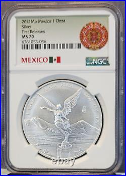 2021 Mexico Silver Libertad 1 Onza Ngc Ms 70 First Releases Beautiful Coin