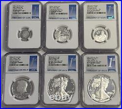 2021 S W Ngc Pf 70 Ultra Cameo Fdoi Limited Edition Silver Proof 6 Coin Set