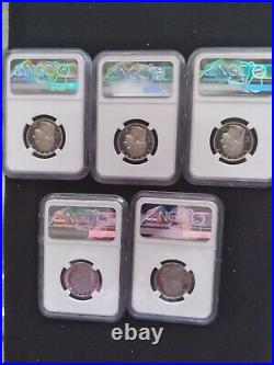 2022 S Clad 25c First Releases PF 70 Ultra Cameo 5 coins American Women NGC