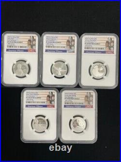 2022 S Silver 25C American Women 5 Coin Set. 999 Silver NGC PF70 -First Releases