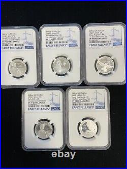 2022 S Silver 25C American Women E. R. 5 coin Set NGC PF70 U. C