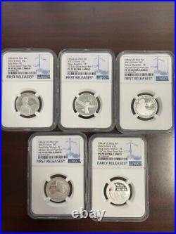 2022 S Silver 25C American Women FR 5 coin Set NGC PF70 10 Coin Silver Proof Set