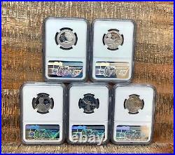 2022-s Ngc Pf70 Ultra Cameo Women 5 Coin Clad Quarter Set First Day Of Issue
