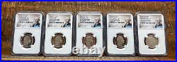 2022-s Ngc Pf70 Ultra Cameo Women 5 Coin Clad Quarter Set First Day Of Issue