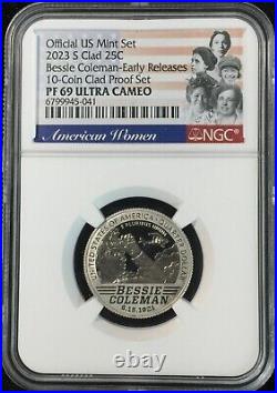 2023-S NGC PF69 5 COIN CLAD QUARTER SET tcc EARLY RELEASES