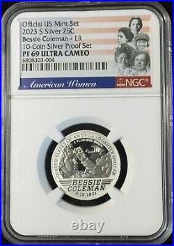 2023-S NGC PF69 5 COIN SILVER QUARTER SET tcs EARLY RELEASES