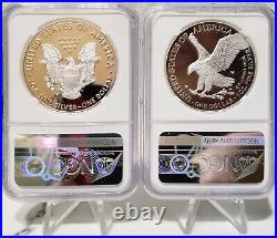 2 COIN SET 2021 W, Type 1&2 SILVER EAGLE, NGC PF70UC Beautiful