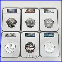 56 Coin Set 5 oz. Silver Quarter Rounds American National Parks NGC 2010 2021