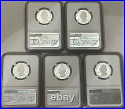 5 Coin- 2015 S Proof Silver Quarter Set Ngc Pf70 Ultra Cameo National Park