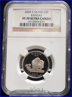 (5) Set 2005 S Silver 25C Quarter America The Beautiful NGC PF70 Ultra Cameo