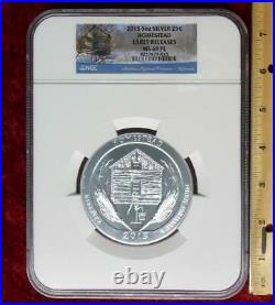 5 oz. 999 Fine Silver Proof Like Homestead Early Release ATB, 2015 NGC MS 69 PL