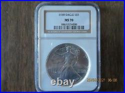 A Beautiful 1989 Silver Eagle NGC MS70 NGC Value$1425.00 Asking $825.00