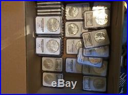 A beautiful complete set of Eagle silver dollars 1986-2020 mS69