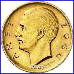 Albania 20 Franga Ari 1927 Gold Coin, AU 58 NGC