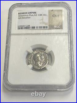 Antonius Pius AD 138-161 Roman Empire NGC Choice Fine Beautiful Coin