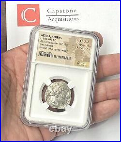 Attica Athens Owl 440-404 BC Silver Tetradrachm NGC CHAU Beautiful Greek Coin