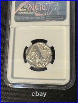 Attica Athens Owl Tetradrachm Coin Athena 440-404 BC Beautiful NGC AU Very Rare