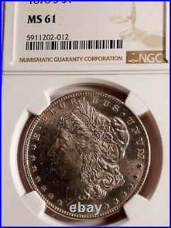 Awesome! 1878 S Morgan Silver Dollar. Ngc Certified Ms61. Beautiful Coin Le471