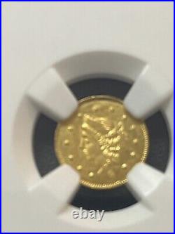 BG-1018 Round Liberty 1867 50C California Fractional Gold Coin MS63