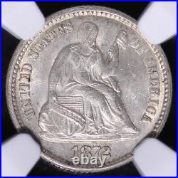 BU 1872 Seated Liberty Half Dime NGC MS62 Beautiful Coin FREE SHIPPING WCLM