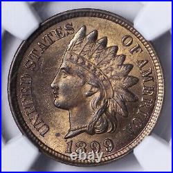 BU 1899 Indian Head Cent Penny NGC MS64 RB Beautiful Coin! SCHM