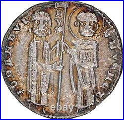 Beautiful 1280-1289 Silver Coin Venice Italy Giovanni Dandolo Biaggi 2789 AU55