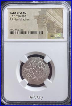 Beautiful NGC 780-793AD Silver Hemidrachm Tabaristan Genuine Certified