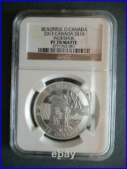 Canada 2013 S$10 Silver Inukshuk Beautiful O Canada NGC PF 70 Matte