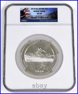Full Set of 5 2010 US Mint America The Beautiful 5oz Silver Coin NGC MS69