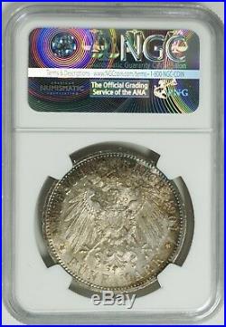 Germany Prussia 1901-A Bicentennial 5 Mark Silver Coin NGC MS61 BEAUTIFUL TONING