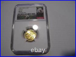 Graded Ms69 1984 China Gold Panda 1/10 Ounce Ngc 10 Yen Beautiful Coin