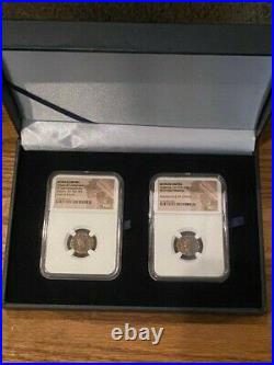 Heirloom Ancient Roman Ngc Certified Two Coin Set In Beautiful Blue Display Case