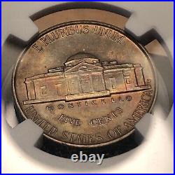 MS66 5FS 1942-D Jefferson Nickel NGC beautiful rainbow toning very pretty coin