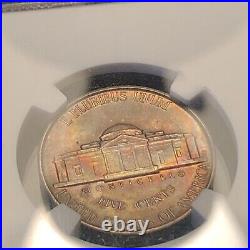 MS66 5FS 1942-D Jefferson Nickel NGC beautiful rainbow toning very pretty coin