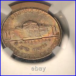 MS66 5FS 1942-D Jefferson Nickel NGC beautiful rainbow toning very pretty coin