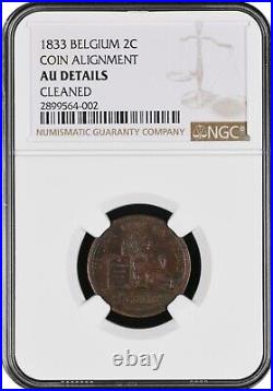 NGC 1833 Belgium 2c AU. Beautiful coin