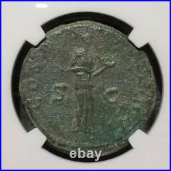 NGC AUTHENTICATED F Hadrian (117-138 AD) AE As NICE COIN & beautiful patina