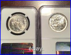 NGC MS66 1936 P-S Texas 50C Silver Commemorative Half Dollar 2 COINS BEAUTIFUL