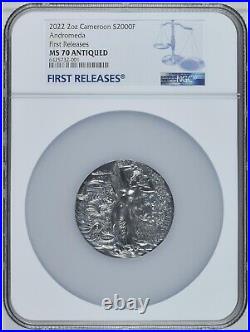 NGC MS70 FR Andromeda and the Sea monster Celestial Beauty 2oz Silver Coin 2022