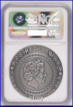 NGC MS70 VICTORIA & NIKE Strong and Beautiful Goddesses 2 Oz Silver Coin 5$ 2018