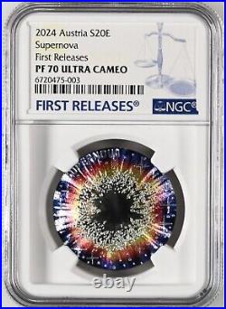 NGC PF70 Austria 2024 The Beauty of the Universe Supernova Silver Coin