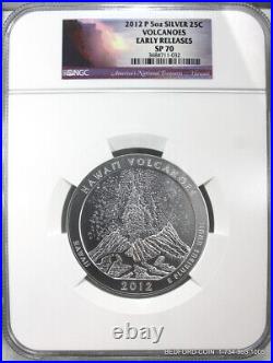 NGC SP70 EARLY RELEASE 2012 ATB HAWAII VOLCANOES NP 5oz SILVER AMERICA BEAUTIFUL