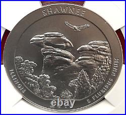 Ngc Sp-70! 2014 P 25c Shawnee 5 Oz Silver Atb Quarter