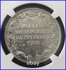 Norway 2 Kroner 1906 Beautiful Luster Coin- MS 63